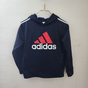 Adidas Kids Hoodie Boys Size M 10 12 Navy Blue Logo Athletic
